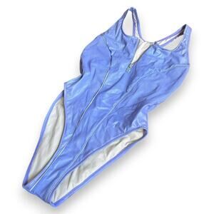 Vintage deadstock 1990s purple pvc one piece swimsuit